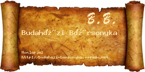 Budaházi Bársonyka névjegykártya